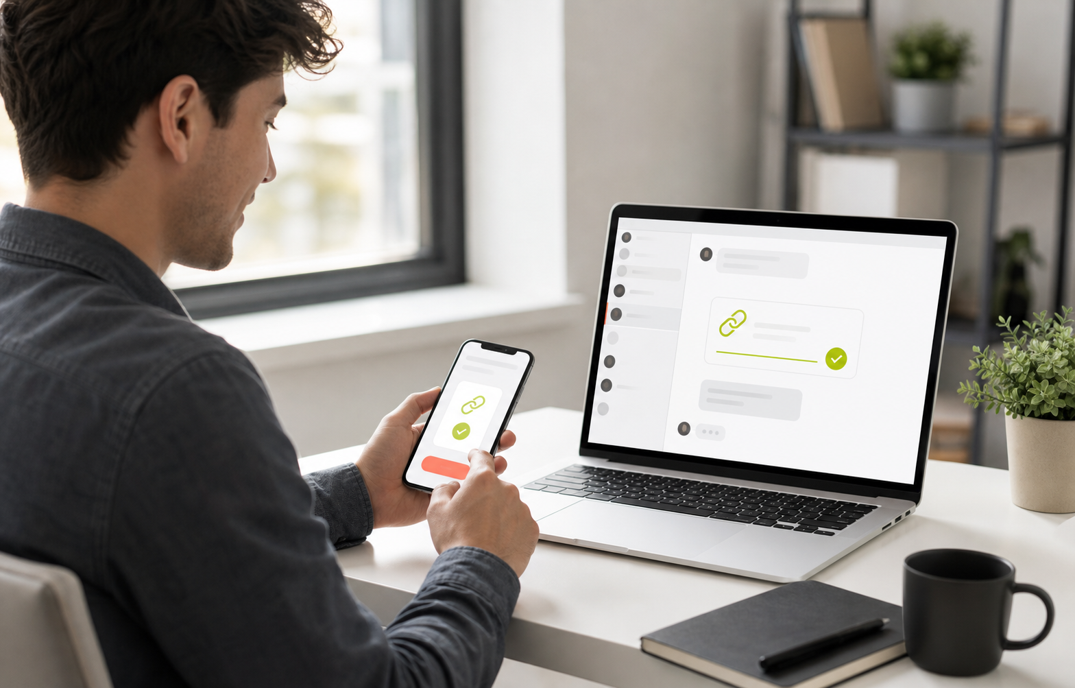 Соискатель отправляет работодателю приглашение через смартфон